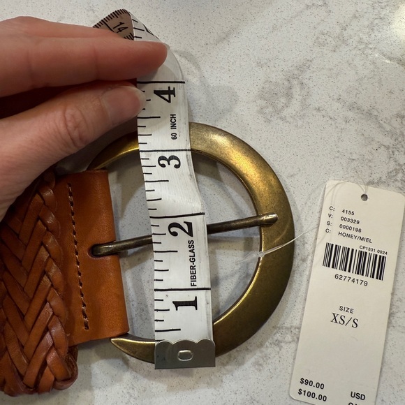 NWT Anthropologie Brown Woven Belt with Gold Buckle - Picture 6 of 6